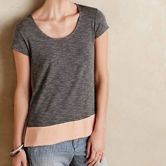 Anthropologie Tops - ANTHROPOLOGIE Dolan Gray & Peach Tee Size M